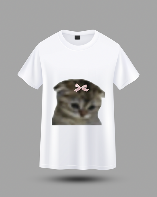 Üzgün kedi t-shirt